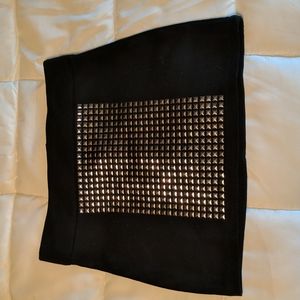 Solemio Black studded mini skirt
